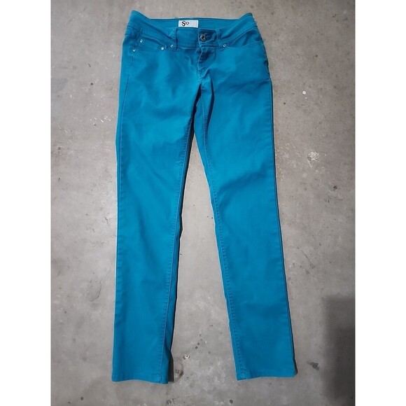 SO Brand Womens Jeans, Turquoise, Size 7, Stretch Skinny - Picture 1 of 9